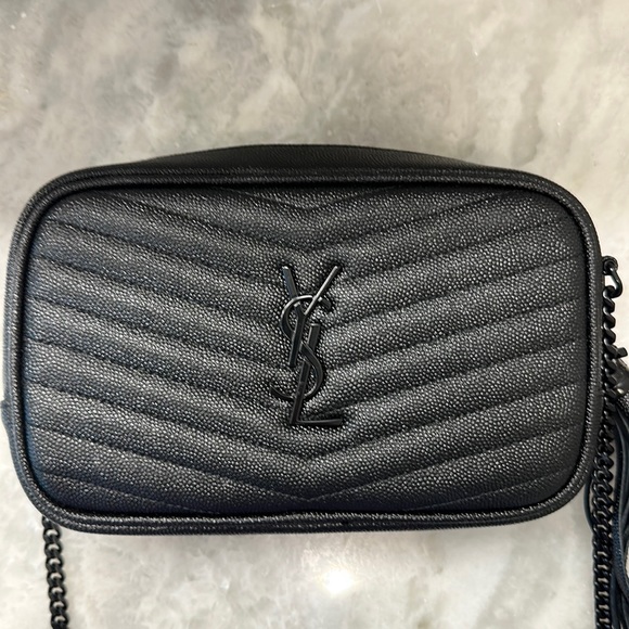 YSL Mini Lou Pebbled Leather Camera Bag - Picture 4 of 12